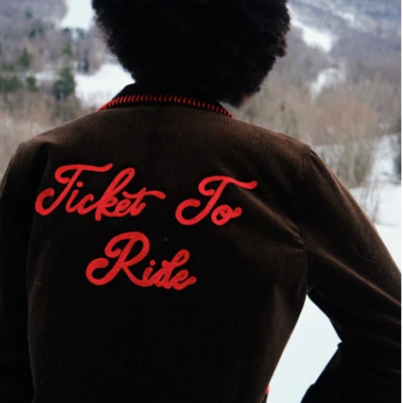 Lingua Franca Jackets & Blazers - Custom Brown Lingua Franca Corduroy Jacket Beatles Ticket to Ride